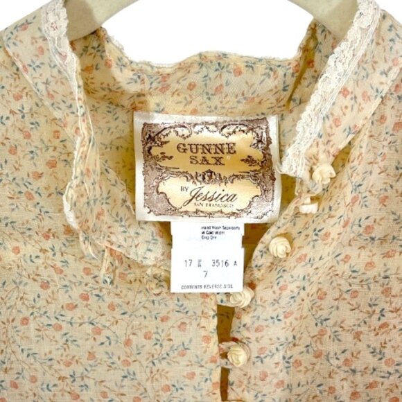 NWT Vintage Gunne Sax Jessica Mcklintock Prairie Maxi Dress Size 7 - Picture 2 of 8